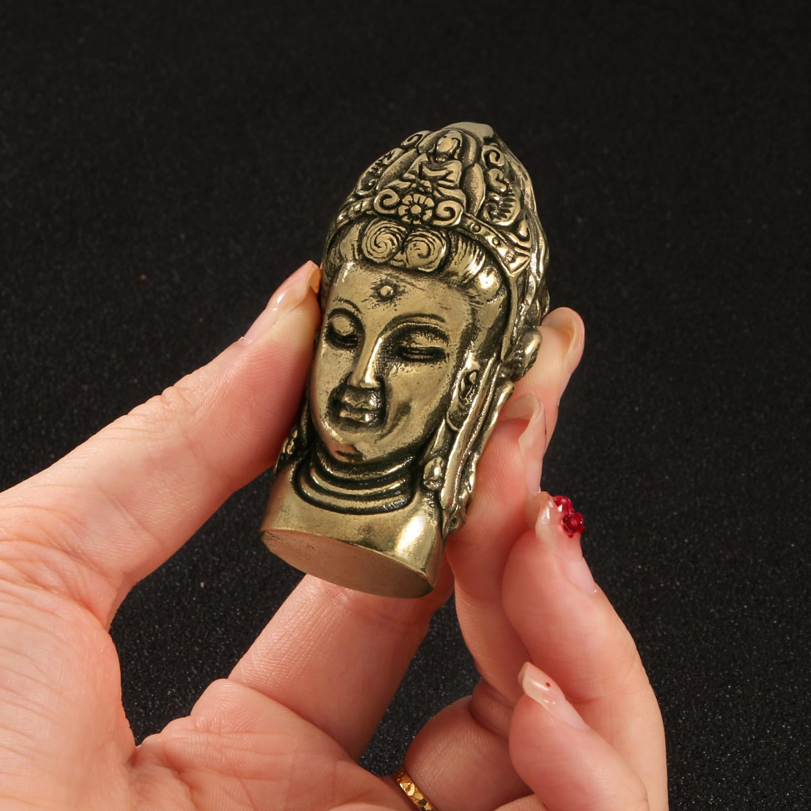 NBKLSWSUI Handmade Brass Creative Buddha Statue Sculpture Figurine Copper Small Sculture For Living Room Home Office Desk Bedroom