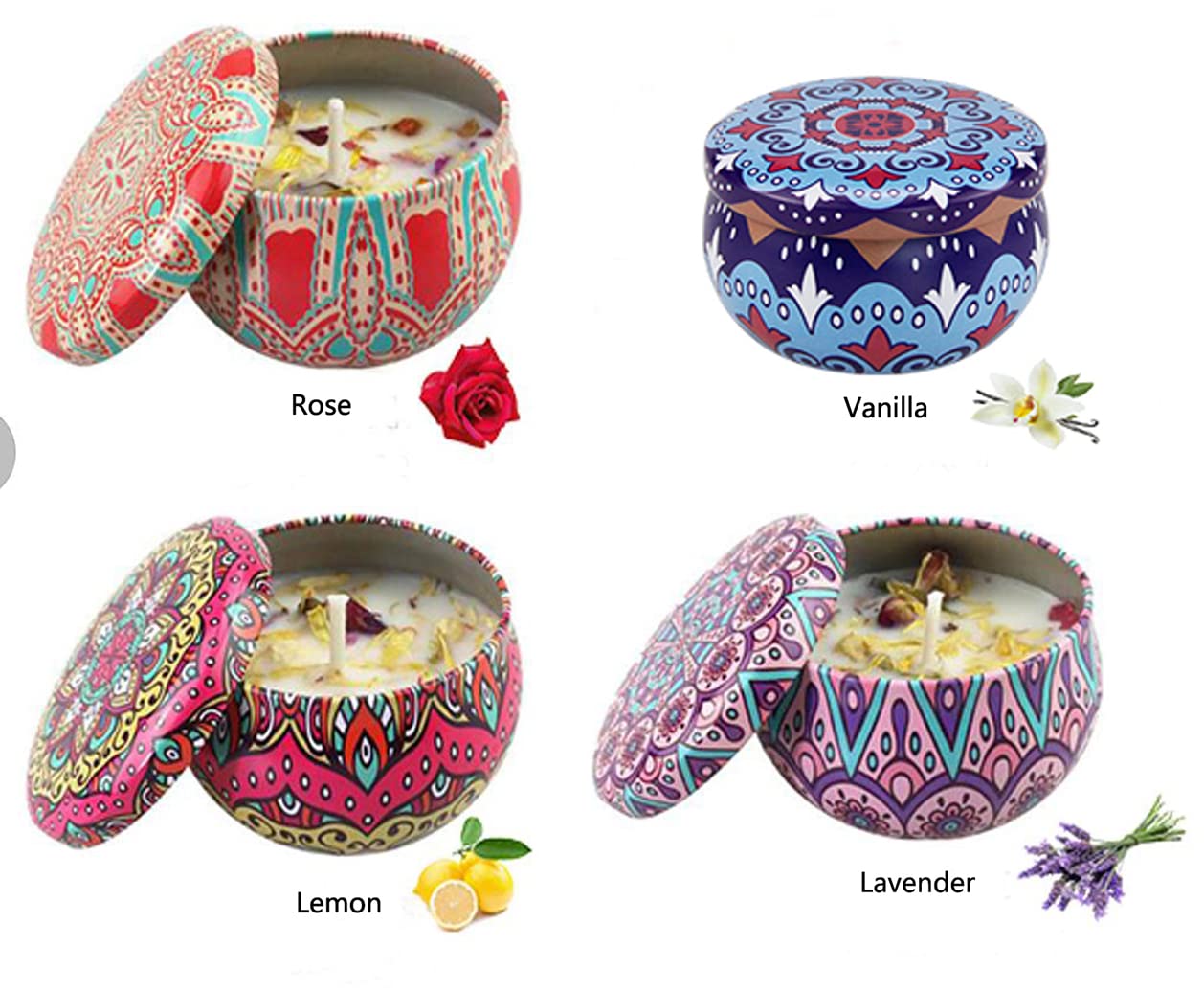 HorBous Soy Scented Candle Gift Set for women, Fragrance Aromatherapy Candles Set for Home Party