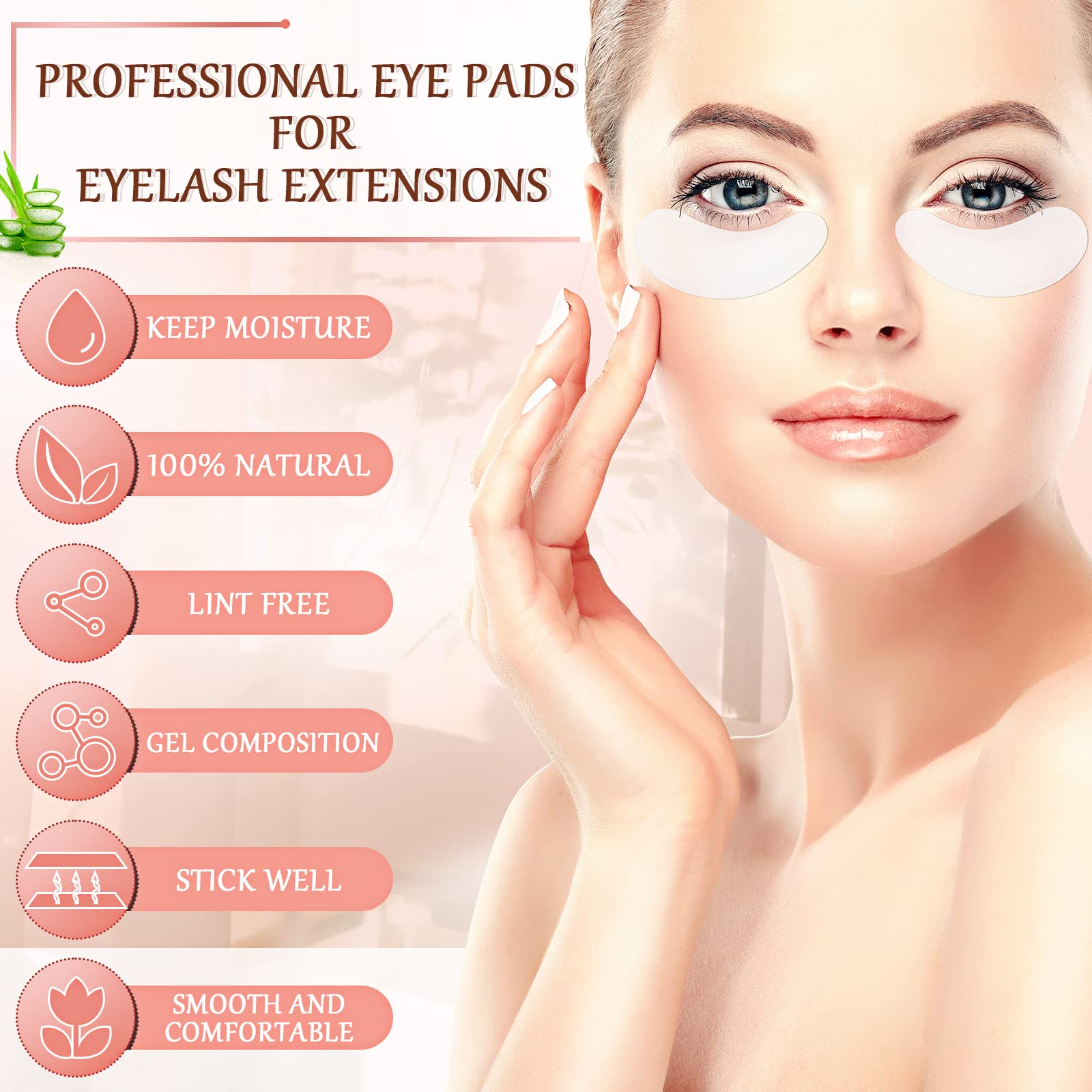 1000 pares de almohadillas de gel para debajo de los ojos, almohadillas de gel de extensión de pestañas naturales, kit de parches para suministros de extensión de pestañas, herramientas de belleza a 3