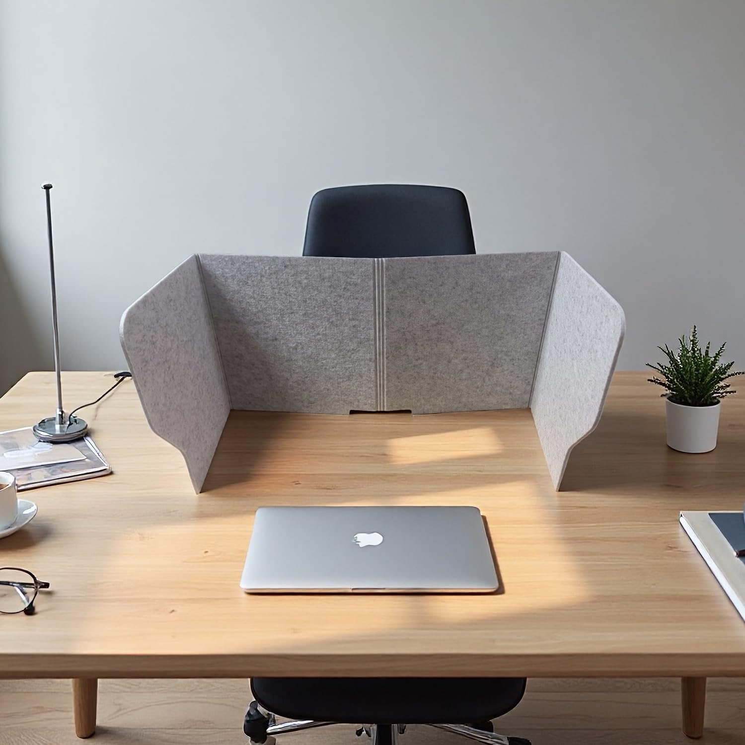 Filz Faltbare Schreibtisch-Trennwand,Sichtschutz Schreibtischpanel,Akustische Trennwände Grau,Table Divider Schalldämpfung (100CM)