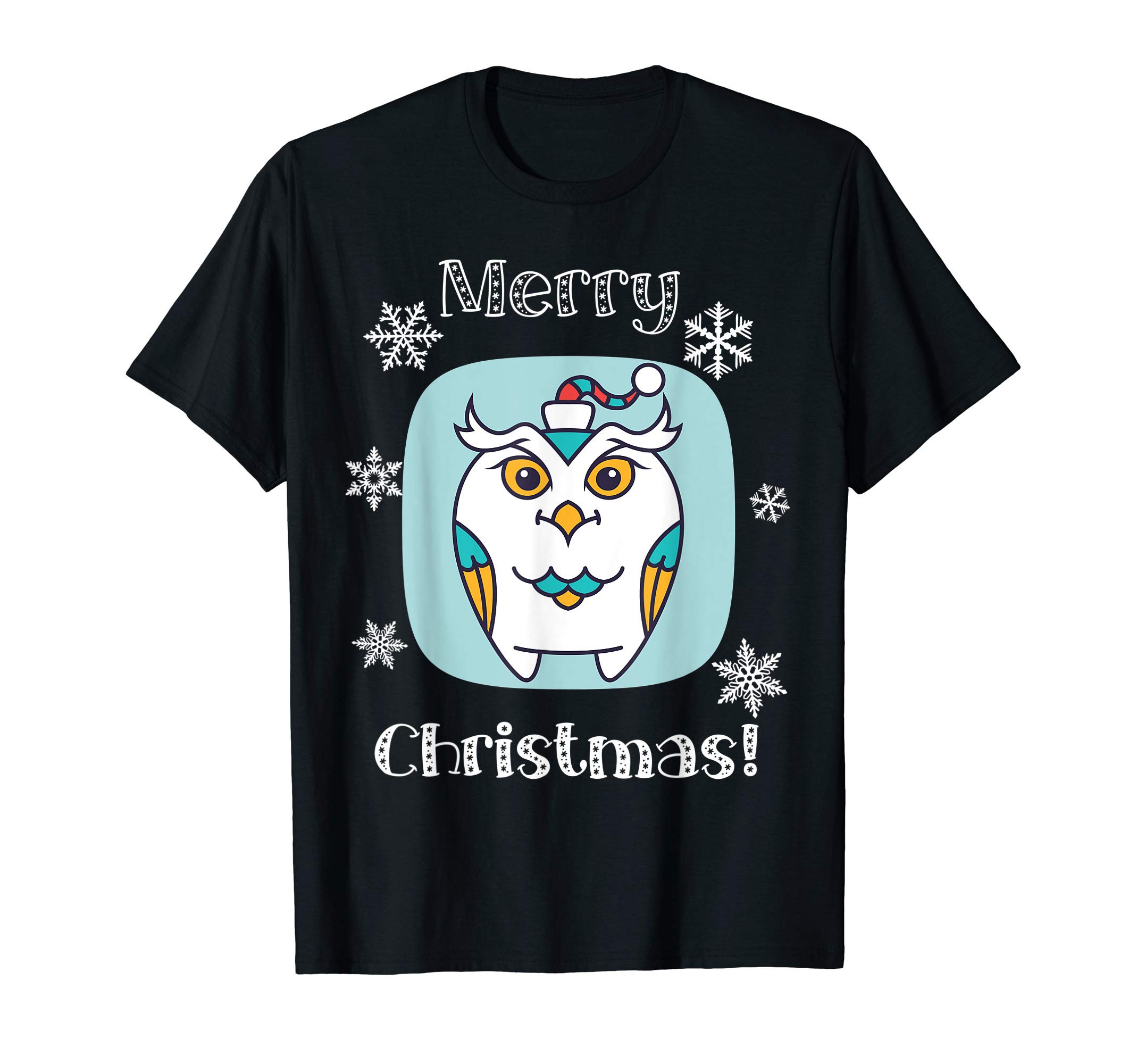 Owl Cute Animal Merry Christmas T-Shirt