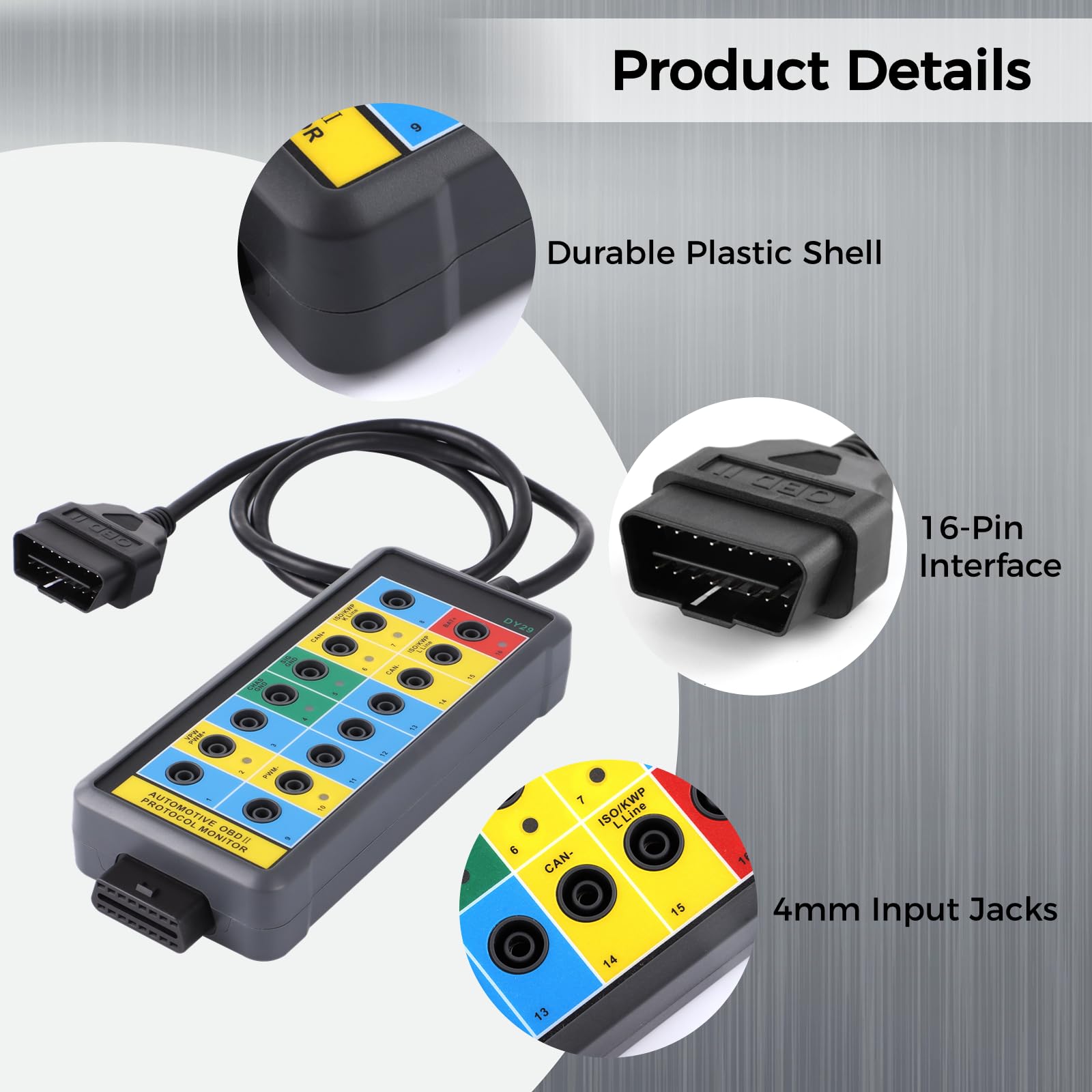 OBD2 Breakout Box Diagnostic Tool - Protocol Monitor For Automotive Scanning