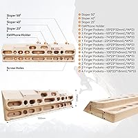 Vista 2 de TWO STONES Estación de Entrenamiento Montada en la Pared para Escalada en Roca con Fingerboard como Barra de Escalada y Barra de Tirones, Tablero