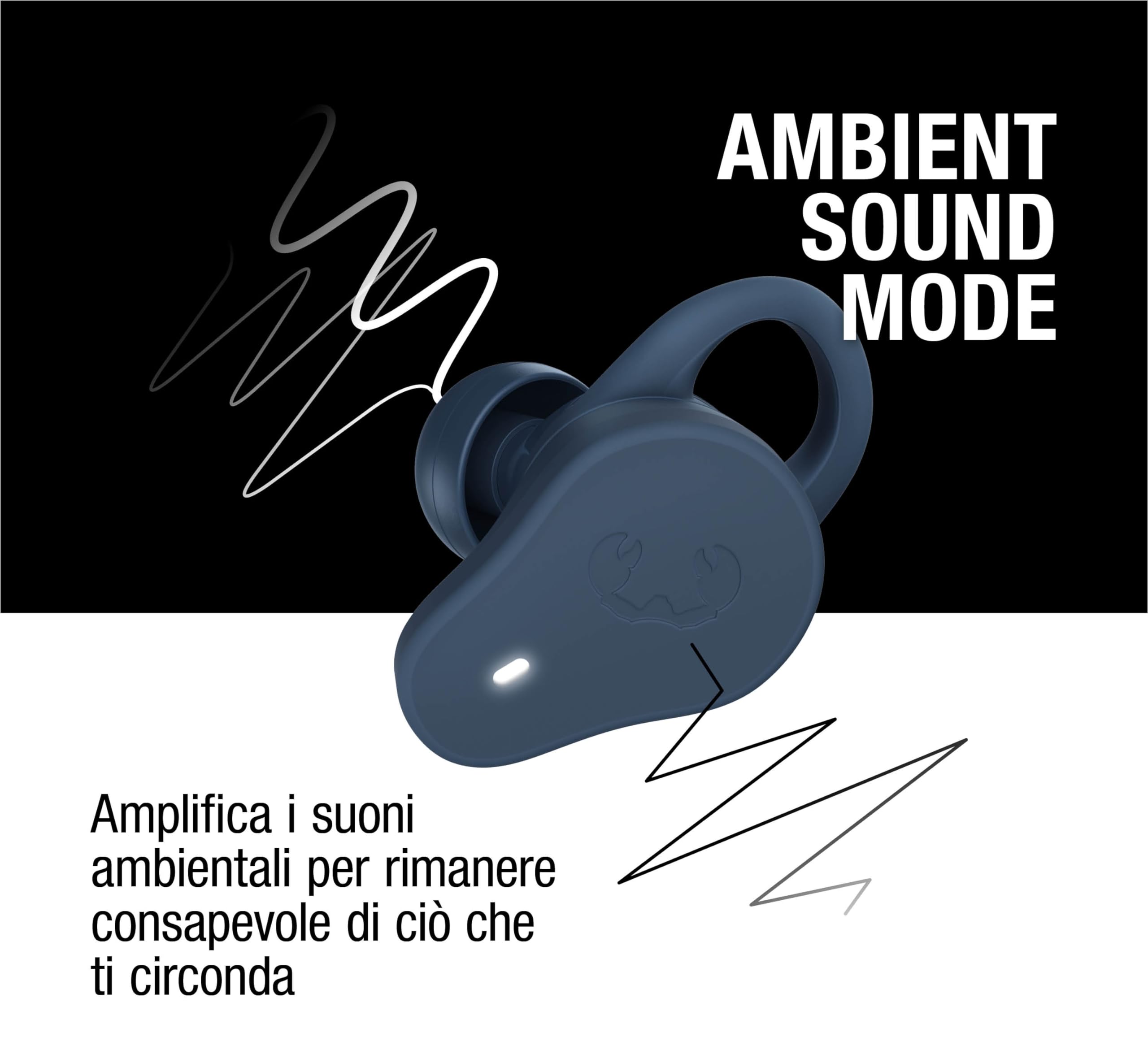 Fresh 'n Rebel Twins Rush, Cuffie Bluetooth Sportive In-Ear con Cancellazione Attiva del Rumore Ibrida, IP57 Polvere e Impermeabile, Microfono Incorporato, Controllo a Pulsante (Steel Blue)