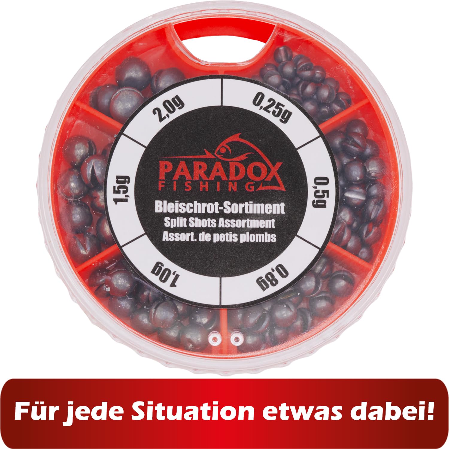 Paradox Fishing Śrut ołowiany 0,25 g - 2,0 g - ołów wędkarski ołów akcesoria wędkarskie akcesoria wędkarskie - spławik wędkarski