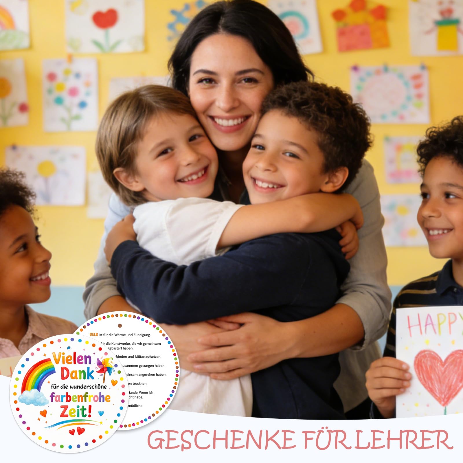 15 Stücke Abschiedsgeschenk Kindergarten Set, Anhänger Mit 2m Band, Buntes Abschiedsgeschenk Erzieherin Mit Doppelseitigem Druck, Einschulung Geschenk Abschied Für Die Kita