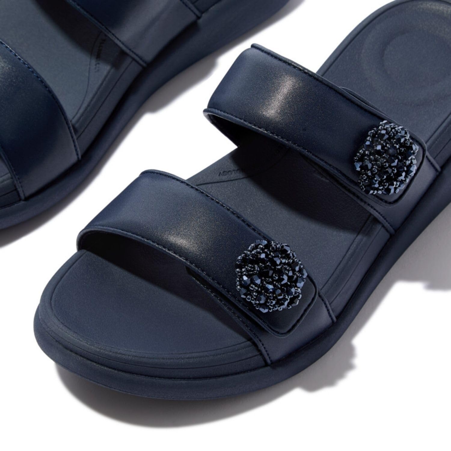 Fitflop Kobiety F-mode Go Beadie-button Adj. Flatform 2-bar SlidesSandał