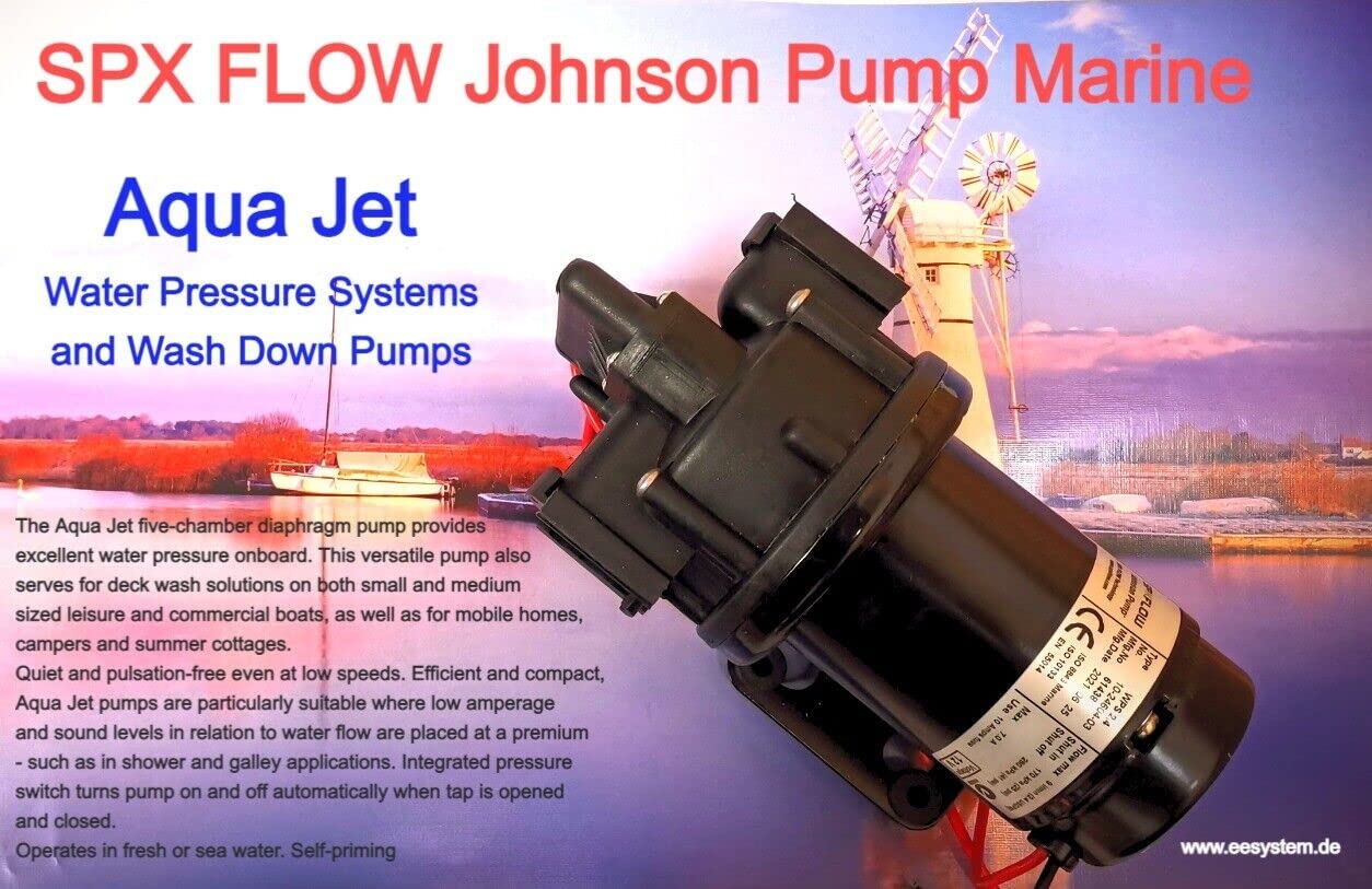 SPX FLOW AQUA JET WPS 2.4 GPM 24V BSP 2.8 BAR Johnson Bomba de agua 9 L/min - Instalaciones de agua a presión y bombas para limpieza de cubiertas, ducha, cocina, bomba de barco, bomba de yates