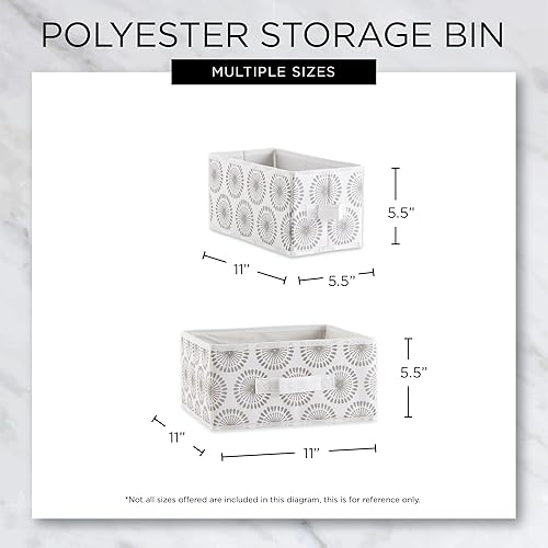 Miniatura 7 de DII Contenedor de almacenamiento de poliéster no tejido, 11 x 11 x 5.5 pulgadas, gris Chevron, 2 piezas