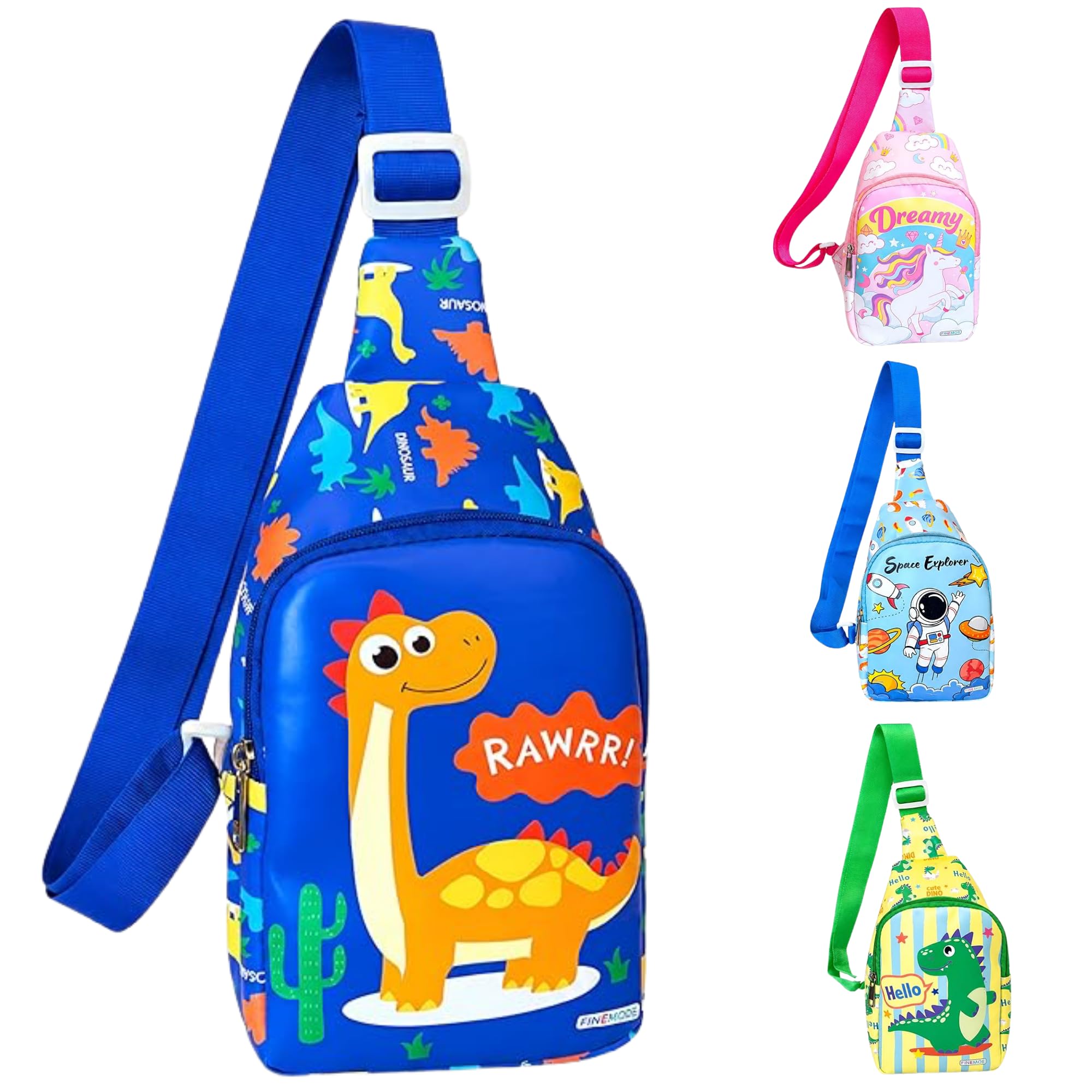 finemoe Kids Astronaut Sling Bag for Boys & Girls, Space Explorer Crossbody Chest Bag, Lightweight, Outdoor, Travel, School,Picnic, Adjustable Strap, Birthday Return Gift-picture-49