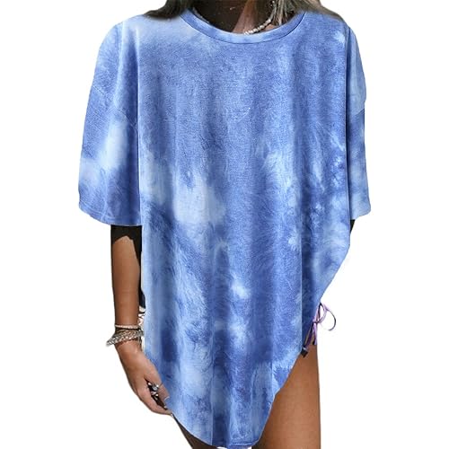 Fenxxxl Womens Round Neck Oversized Tshirts Loose Casual Summer Shirts Junior Tops Boyfriend Graphic Tees