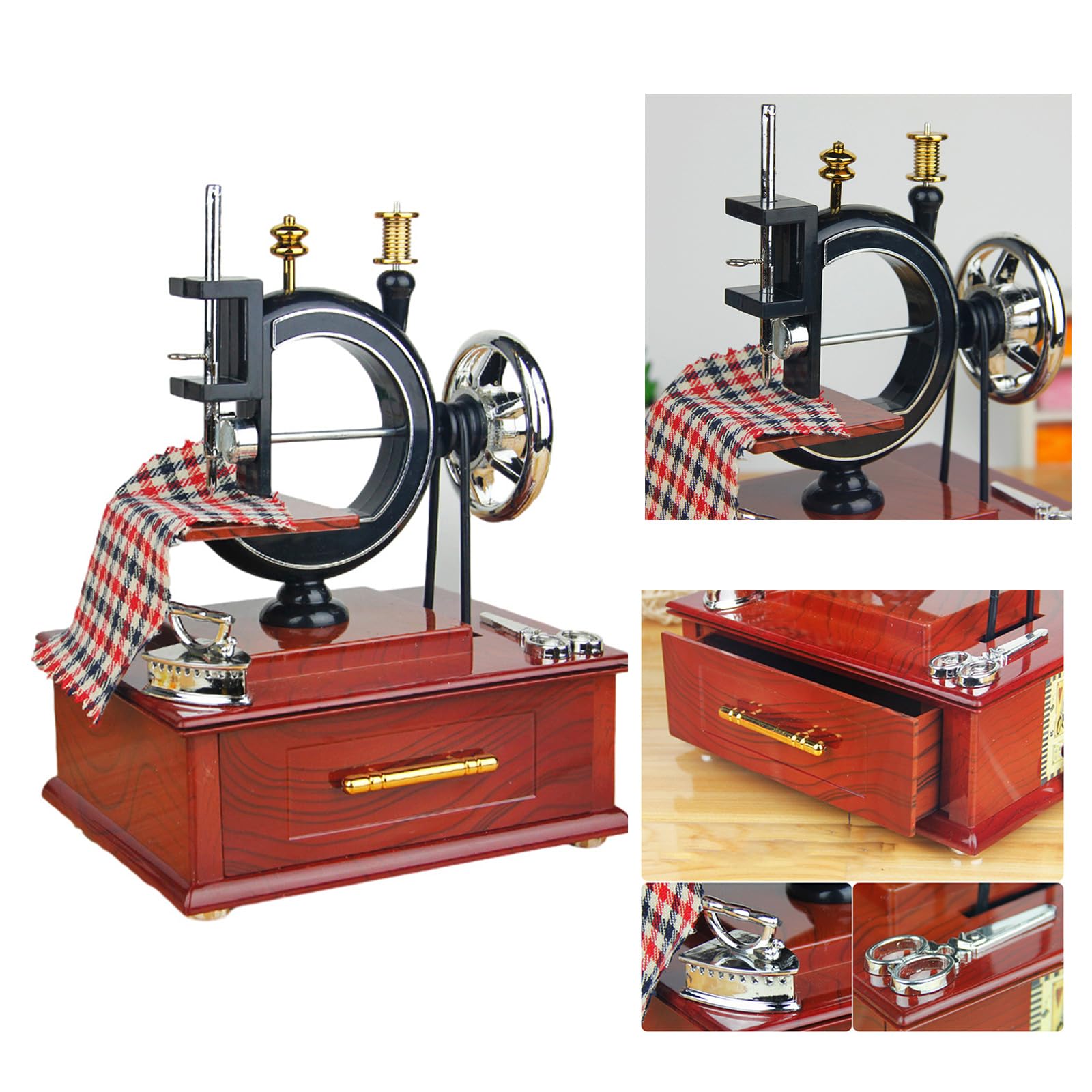 Scatole Musicali retrò per Macchina da Cucire, orologeria, Legno, | Meccanismo a orologeria, decorazione vetrine, decorazioni per la casa, squisiti, artigianato, cassetti