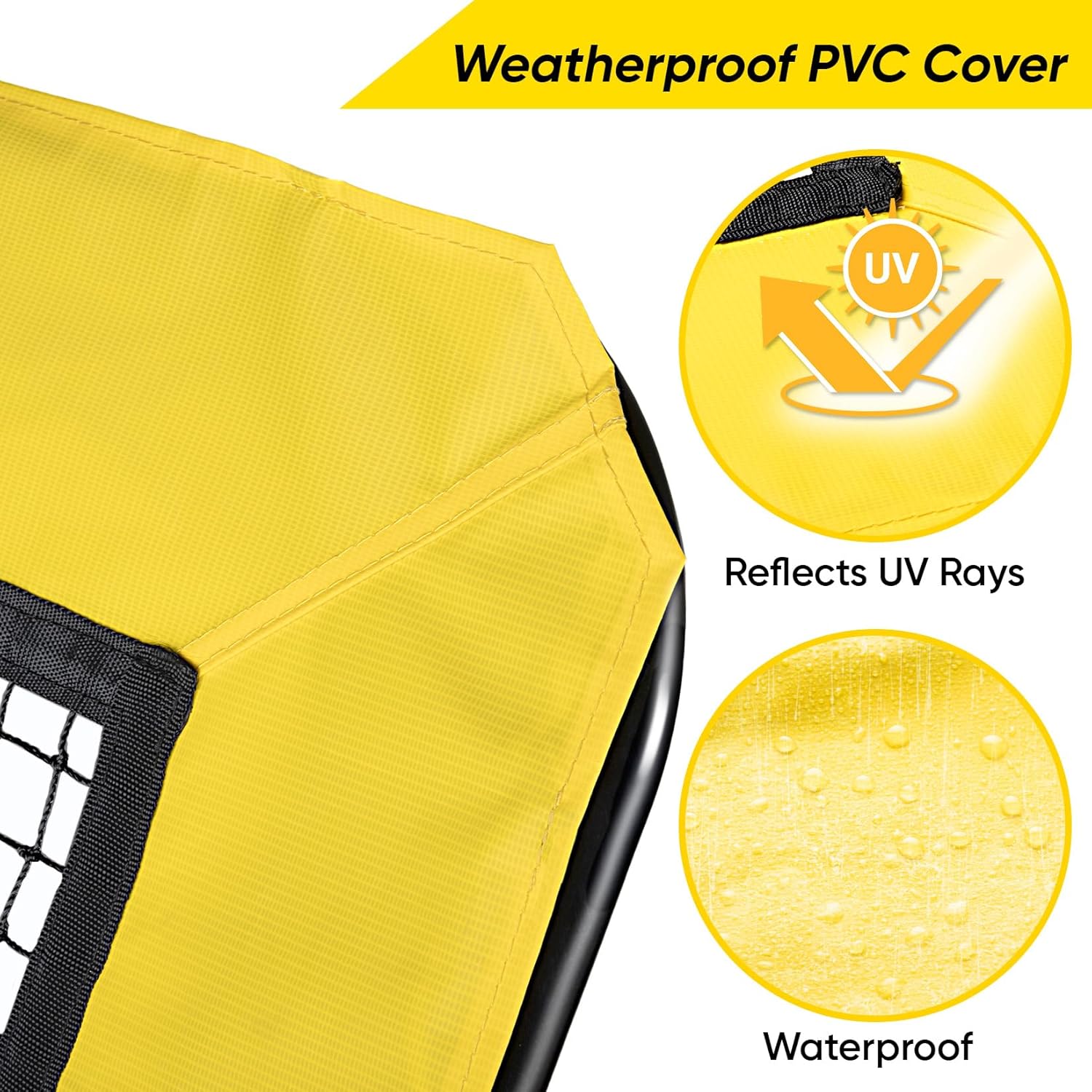 Happy Jump 7x4 FT Pro Lacrosse Rebounder Training Set with 5 Adjustable Angles, Heavy-Duty Bounce Back Net Frame, Includes Lacrosse Ball & Baseball, Portable for Outdoor Practice