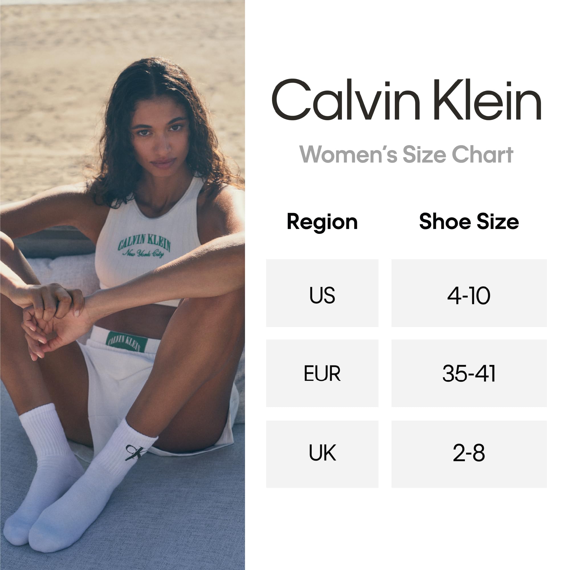 Calvin Klein Calcetines para mujer, paquete de 3/4 unidades, de algodón peinado, suaves, acanalados, a media pantorrilla, para mujer (tallas 4-10)
