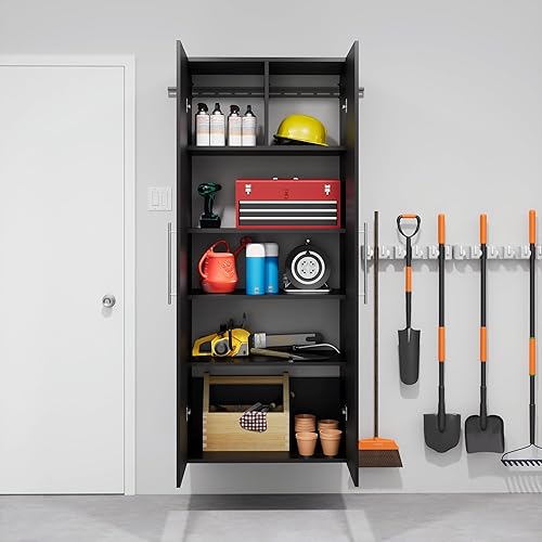 Miniatura 88 de Prepac HangUps - Armario de almacenamiento grande, color gris claro inmaculado de 36 pulgadas con estantes y puertas de almacenamiento, ideal para