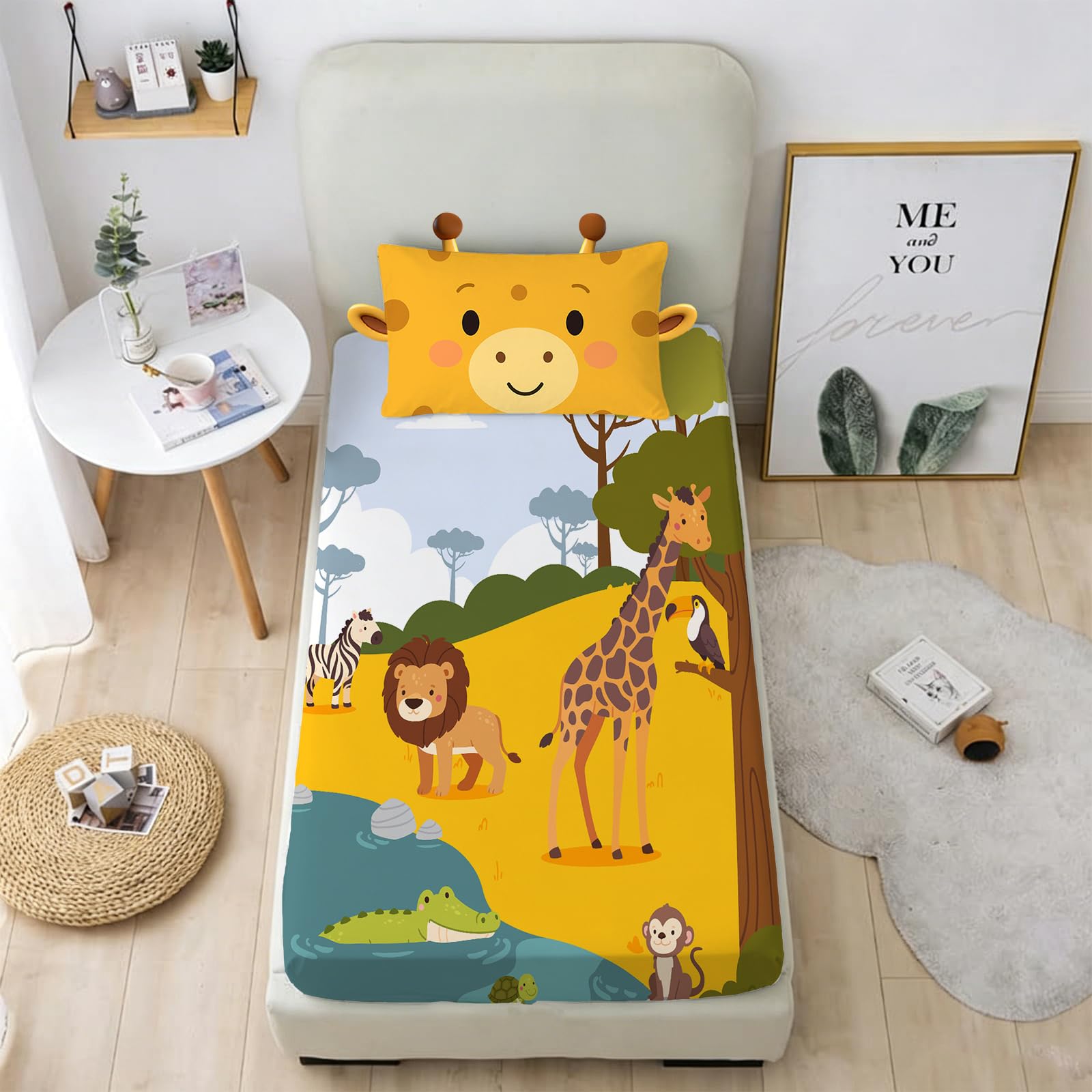 MUSOLEI Cute Animal Fitted Sheets Twin