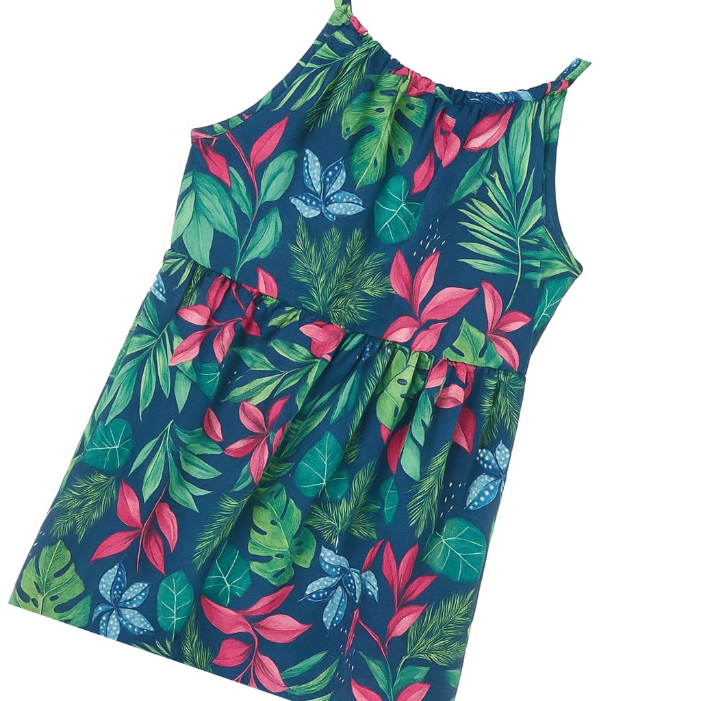 Mayoral Sommerkleid für Mädchen, mit Trägern, tropischer Druck, Blätter und Blumen, lässig, leicht, für Sommer und Meer