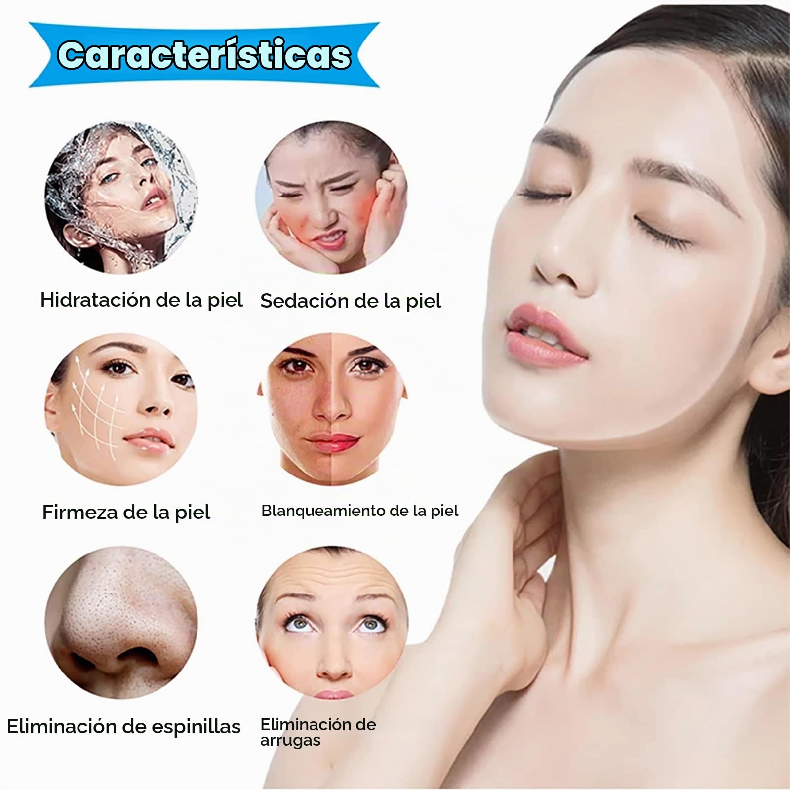 Hidrógeno Y Oxígeno Máquina De Belleza, 7 En 1 Profesional Diamante Microdermabrasión Máquina Peeling Agua Hydro Dermoabrasión RF Depurador HydraFacial Máquina,White