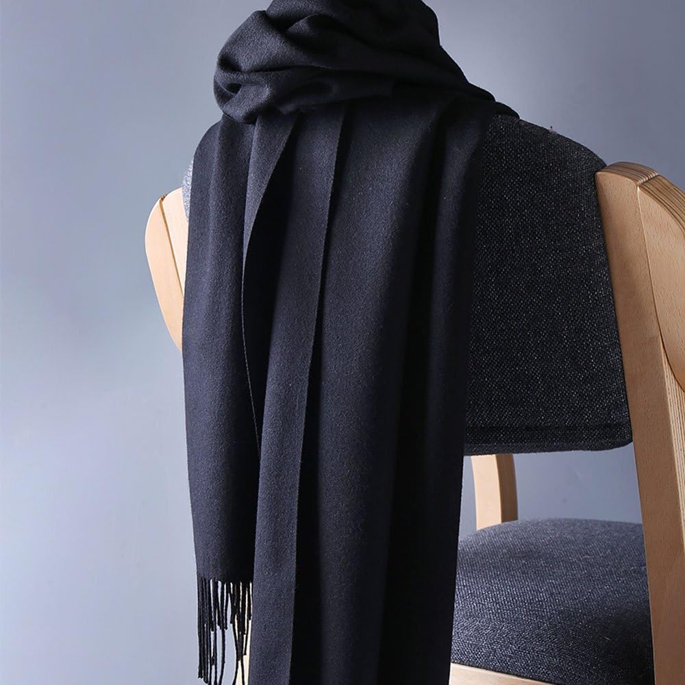 Womens Pashmina Shawl Wrap Scarf - Ohayomi Solid Color Cashmere Stole Extra Large 78"x28" (Black) at  Women’s Clothing store