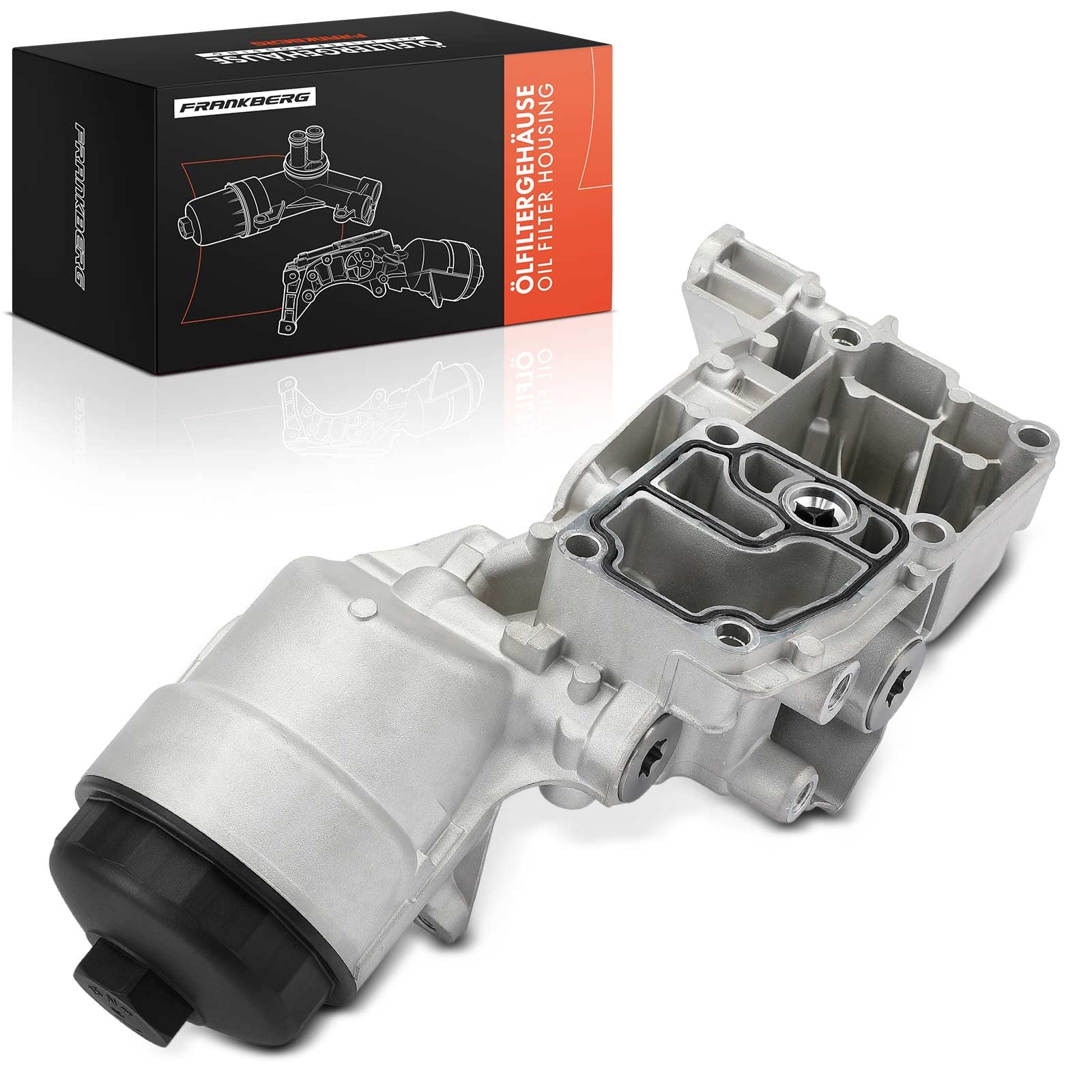 Frankberg Carcasa del filtro de aceite 11421713838 | Compatible con: Z3 E36, Serie 3 Convertible E46, Serie 3 Coupé E46, Serie 3 Touring E36, Serie 5 Touring E61