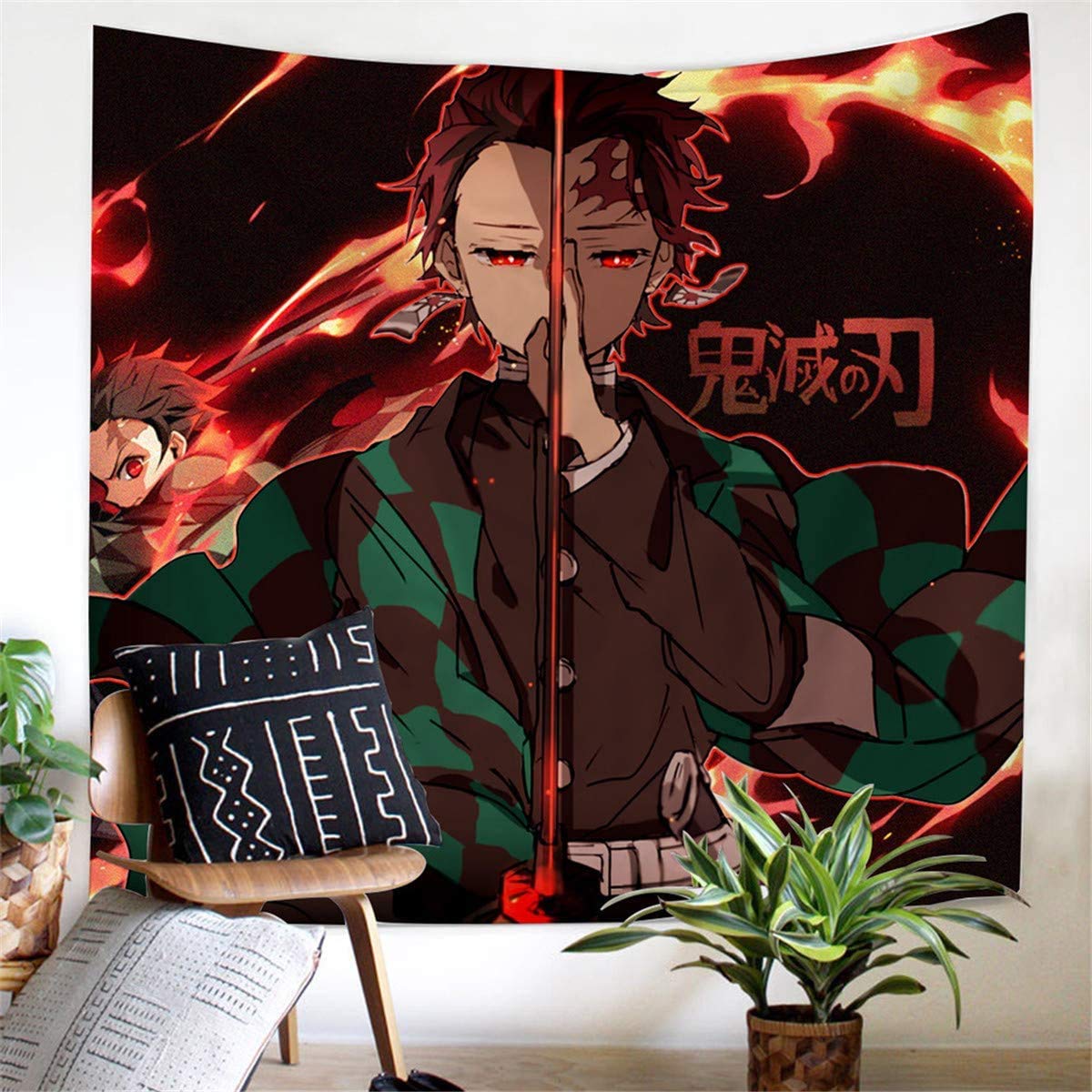 Amazon Co Jp 鬼滅の刃 タペストリー おしゃれタペストリー クリスマスタペストリー シンプルタペストリー アニメタペストリー アニメ 萌えグッズ タペストリー スタイル3 170x230cm ホーム キッチン