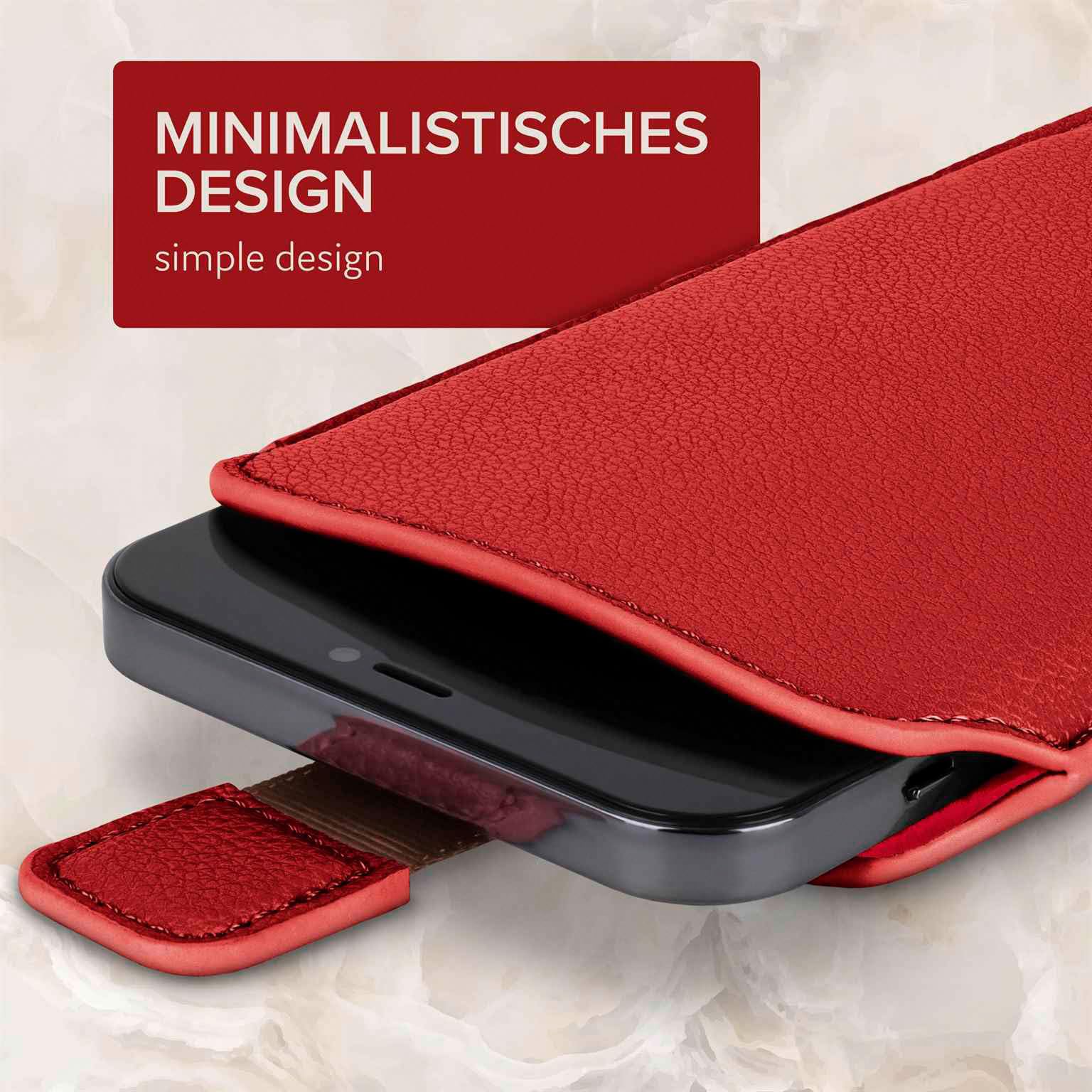 ONEFLOW Custodia sottile con funzione di estrazione, compatibile con Huawei Ascend P7, fodera interna in microfibra di alta qualità + robusta