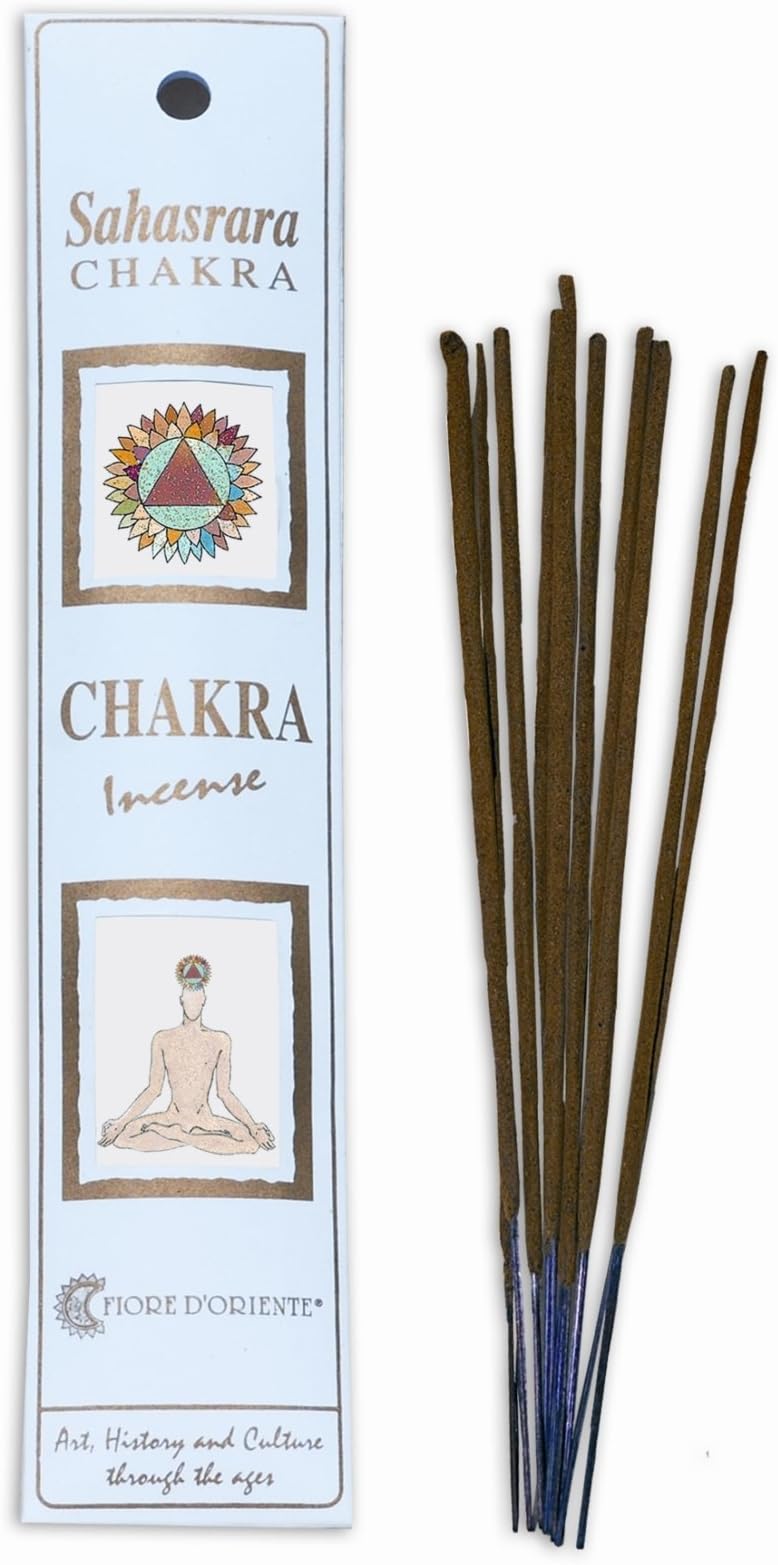 Fiore D'Oriente 7th Chakra Incense Sahasrara 8 Sticks in White Packaging