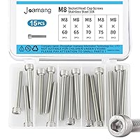 Vista 16 de Tornillos de cabeza hexagonal M8 x 1.181 in 1.378 in 1.575 in 1.772 in 1.969 in, acero inoxidable 304, unidad Allen métrica, acabado brillante