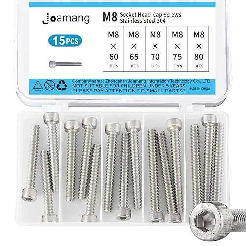 Miniatura 16 de Tornillos de cabeza hexagonal M8 x 1.181 in 1.378 in 1.575 in 1.772 in 1.969 in, acero inoxidable 304, unidad Allen métrica, acabado brillante