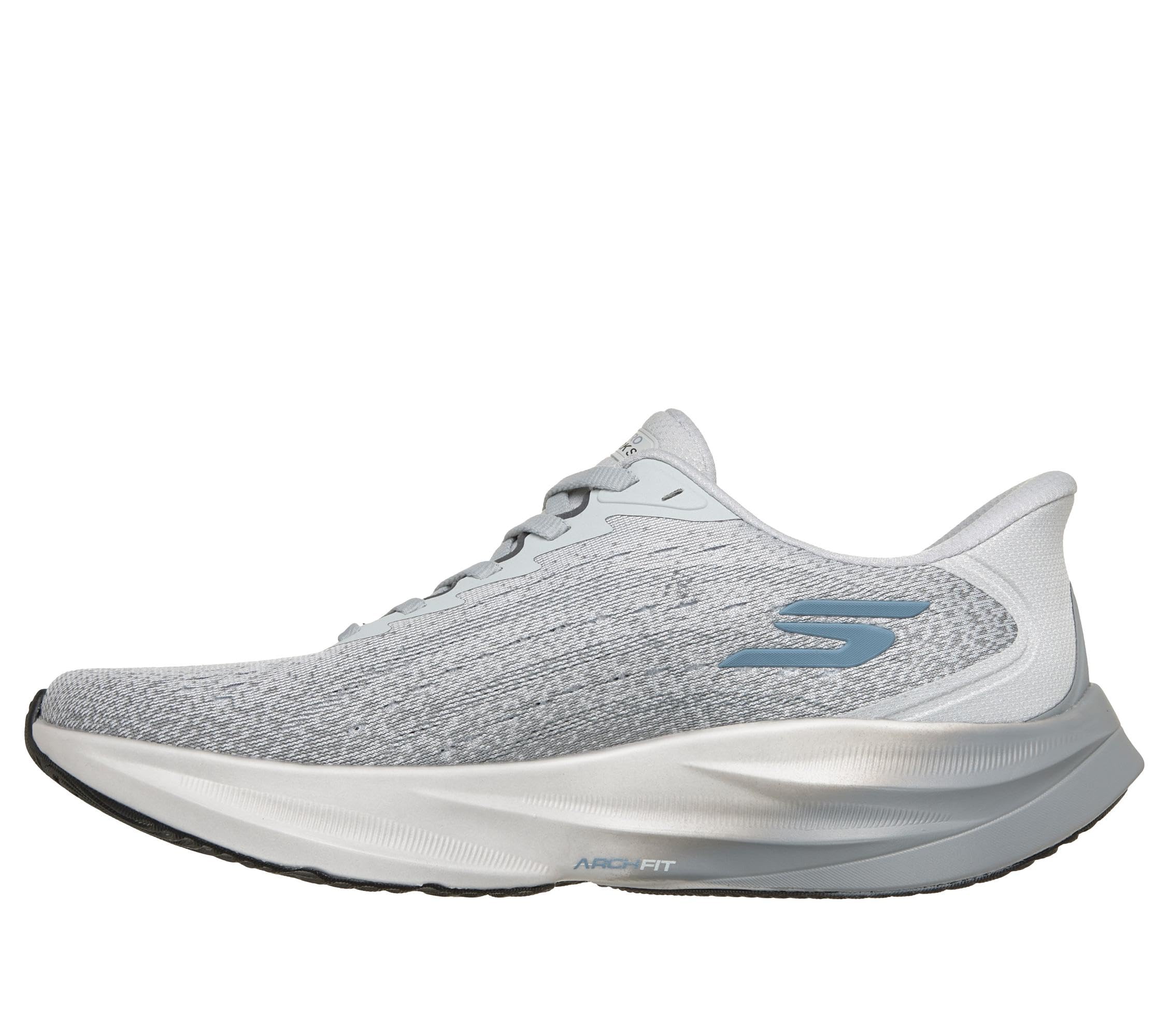 Skechers Aero Spark Slip Ins - Tenis de Correr para Hombre, Gris Textil con Ribete de carbón, 40 EU
