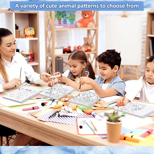 Miniatura 4 de Thenshop 24 lienzos predibujados para pintar pintura de 5 x 7 pulgadas con imágenes para pintar, paneles de lienzo preimpresos, regalos de fiesta de