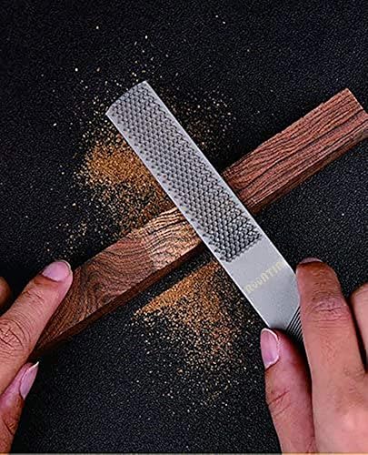 Miniatura 7 de DONSTRAW Lima de madera 2P de 4 vías de grado premium de alto carbono y raspa redonda, limas planas y de aguja semicirculares, juego de raspa