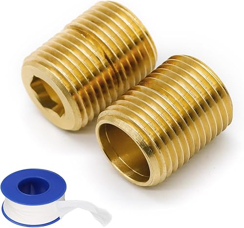 Miniatura 10 de (2 piezas) Adaptador de tubería de latón para fontanería, rosca G macho de 1/2 pulgada a rosca NPT macho de 1/2 pulgada, adaptador de conexión