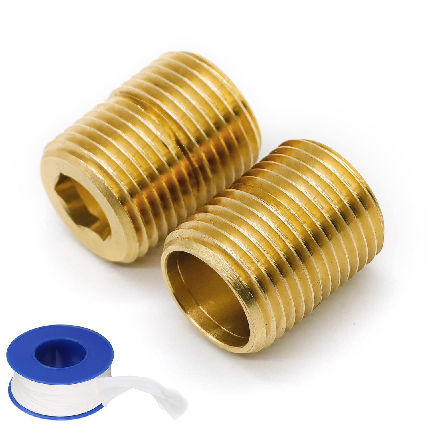 Amazon.co.jp: (2個)真鍮パイプアダプター配管、Gねじ1/2インチオス