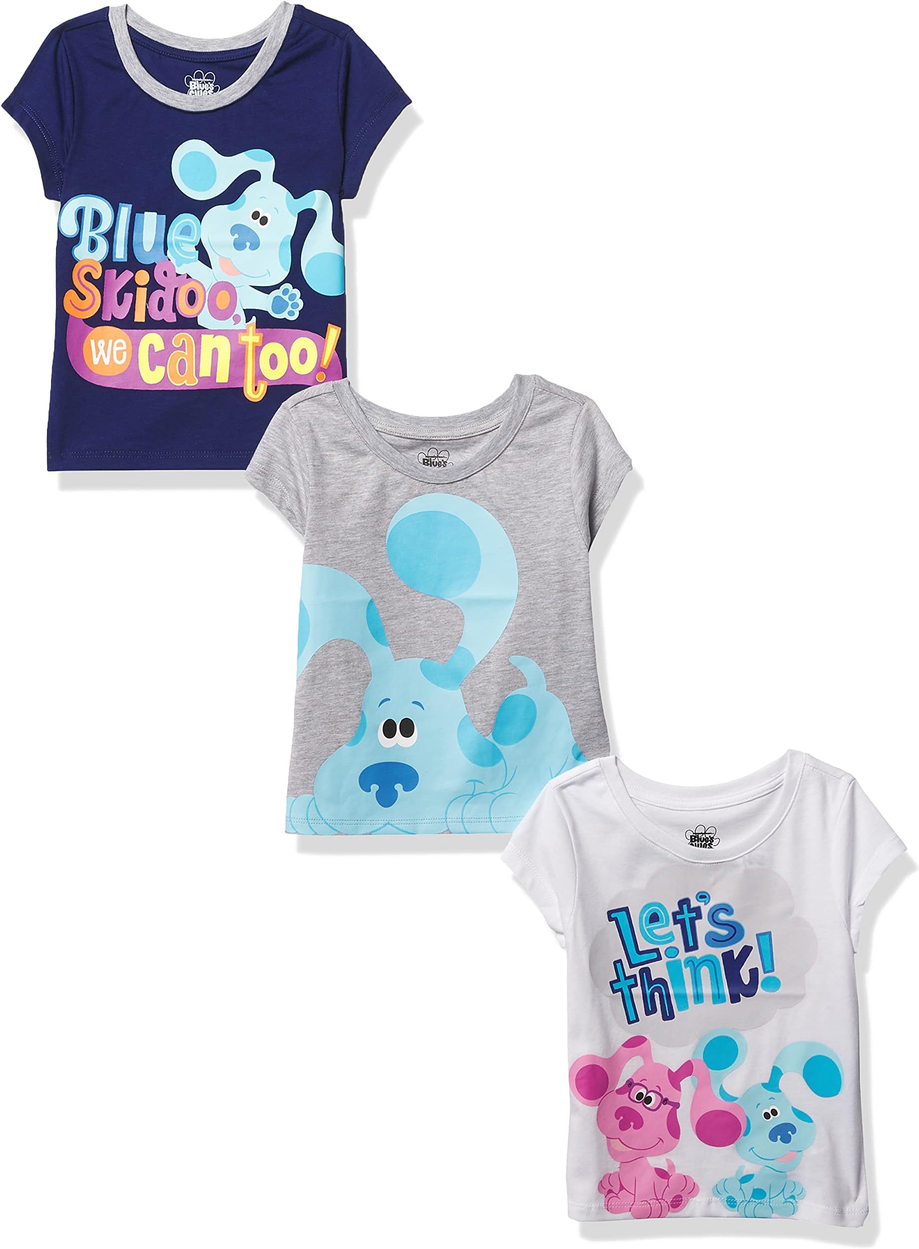 Blue's Clues and You boys Toddler Short Sleeve T-Shirt Bundle 3 Pack Tees T-Shirt