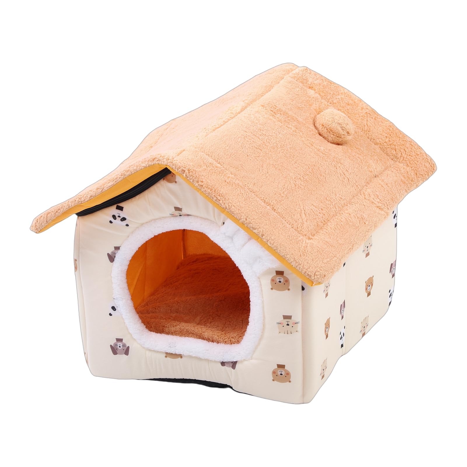 FILFEEL Accogliente Cuccia per Gatti Chiusa con Imbottitura in Peluche Staccabile - Cuccia per Animali Ventilata Invernale Ed Estiva per Gatti e Cani di Piccola Taglia da 2,5 a 7,5 Kg - per in