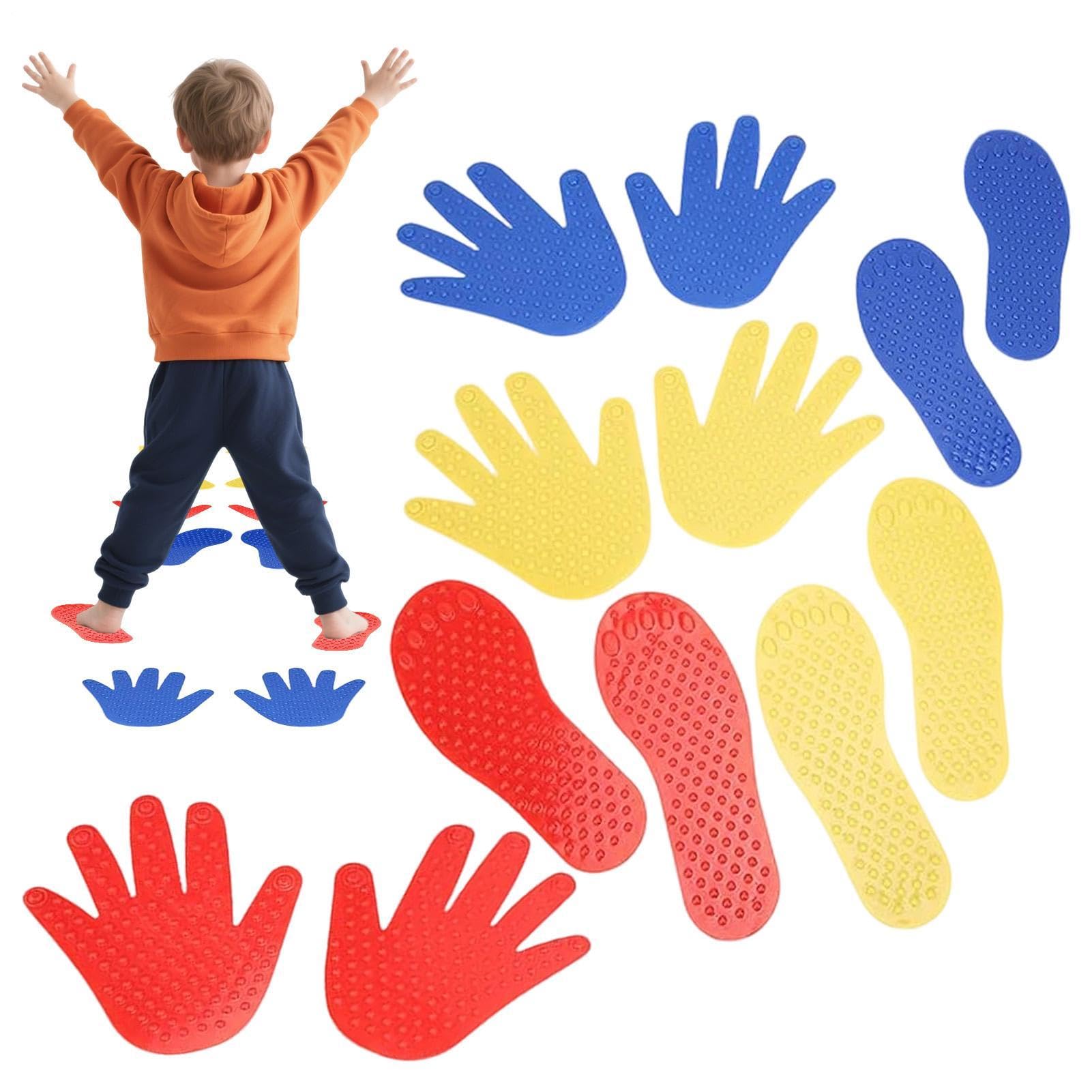Cartwheel Mat - 3pair Hands and Feet Play Mat, Pvc-Sensory Game for Coordination Skills, Interactive Training Pad for Kindergarten Family Fitness, Kids Fun Activities