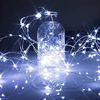 Vista 6 de Minetom - Luces de hadas con enchufe, 33 pies con 100 luces LED, luces de luciérnaga impermeables, series de luces para decoración de bodas