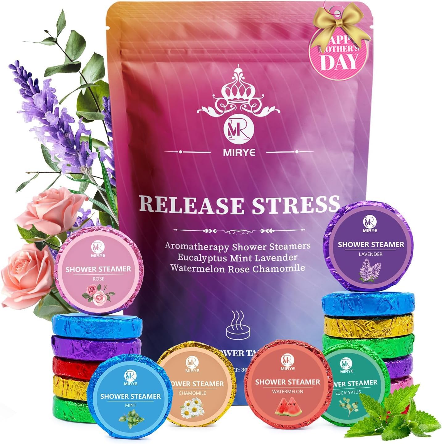 18-Pack Shower Steamers Aromatherapy, Self Care Gifts for Women, 6 Scented Organic Shower Bombs with Natural Essential Oils Relaxation Home SPA, Mother's Day Spa, Teacher, Nurse Gifts for Appreciation