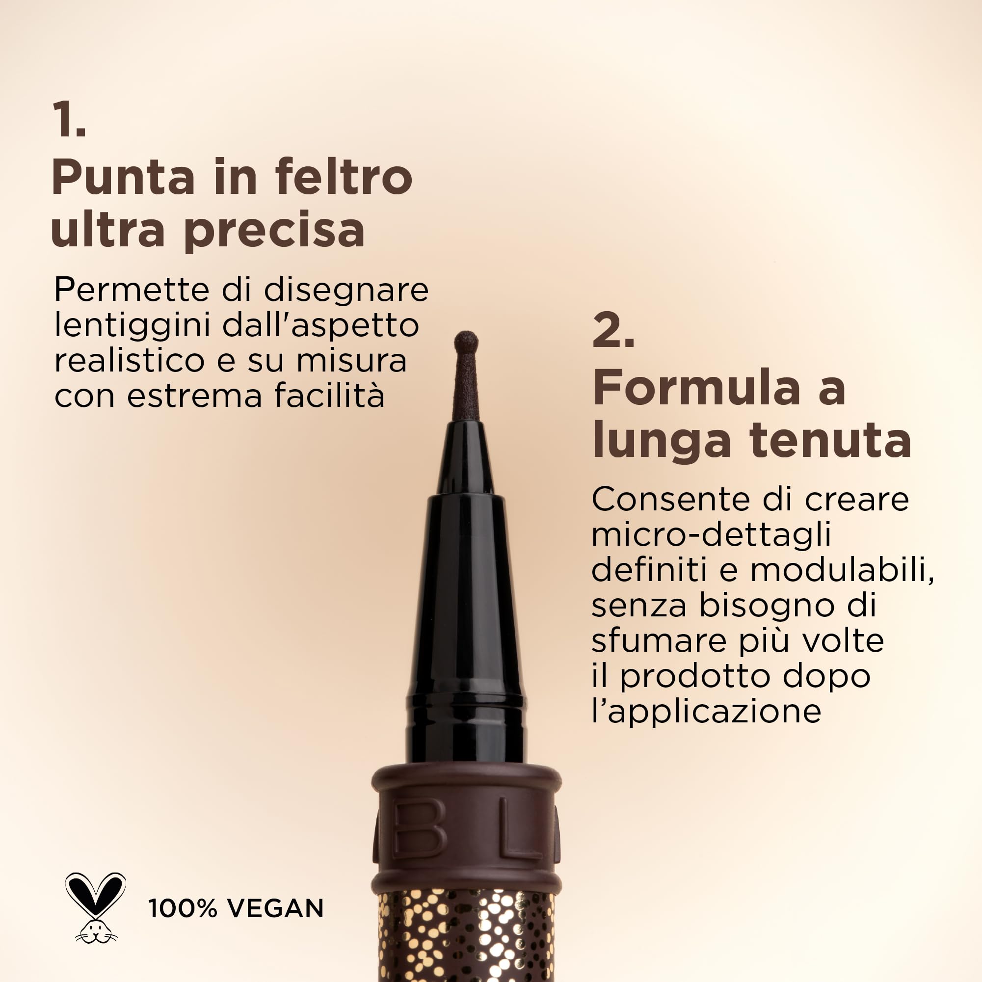NABLA Freckle Maker Pen | Tinta Viso per Lentiggini Finte dal Risultato Naturale, Waterproof, Lunga Durata, Applicazione di Precisione, Vegano, Cruelty-Free, Make-up Professionale | Made in Italy