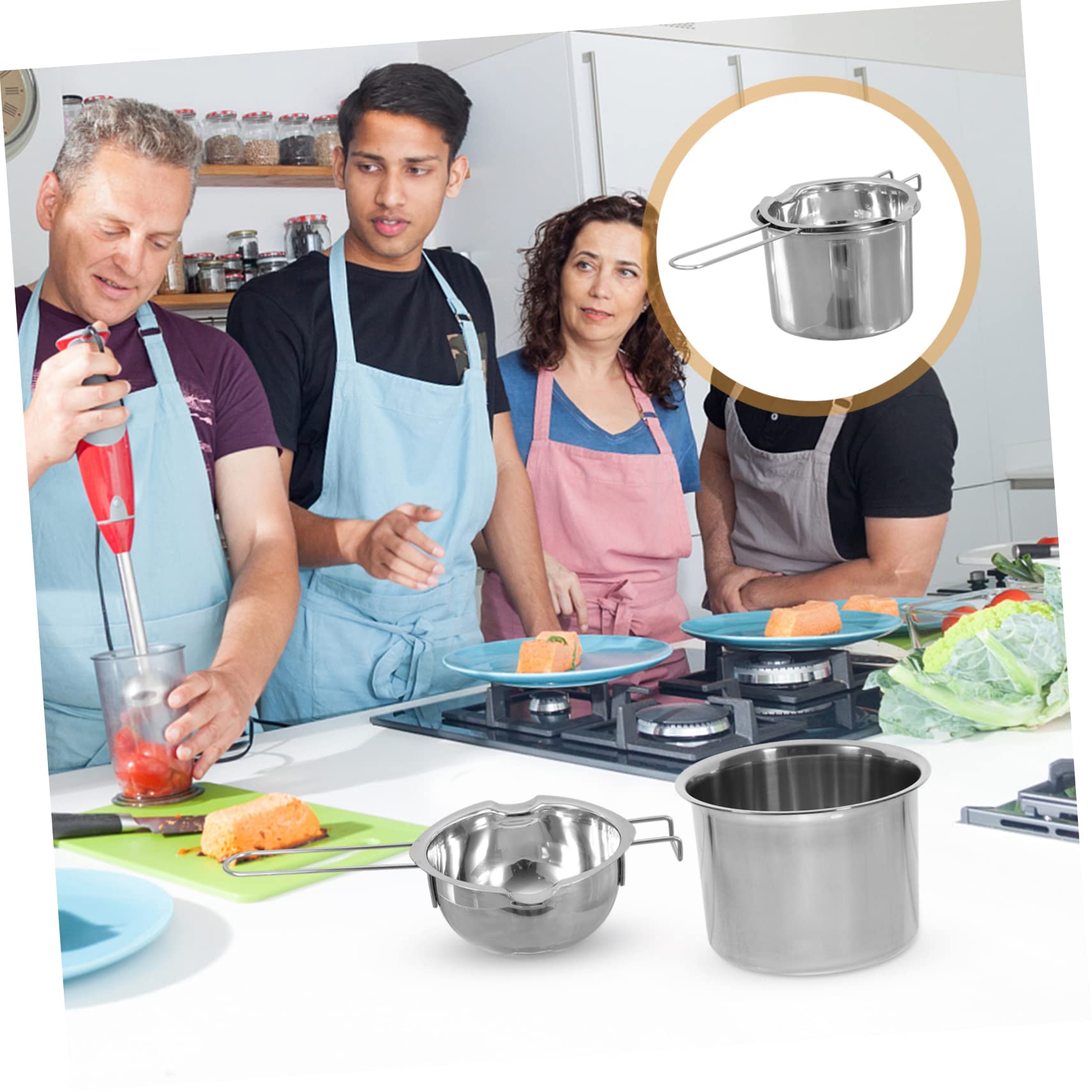 HOLIDYOYO 304 Stainless Steel Melt Pot Double Boiler for Candy Cheese and Chocolate Melting