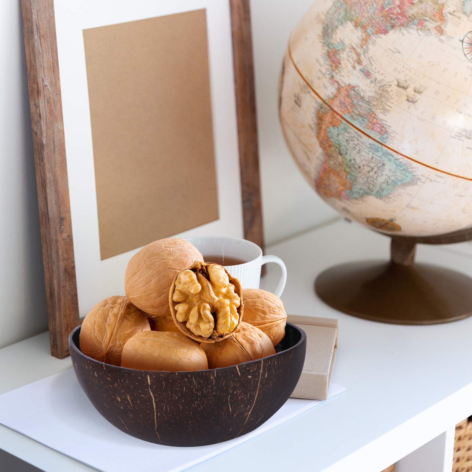 Bol En Coquille De Noix De Coco Naturel – 4,5x6 Cm – Pour Décoration, Rangement Clés, Bonbons – Style Bohème