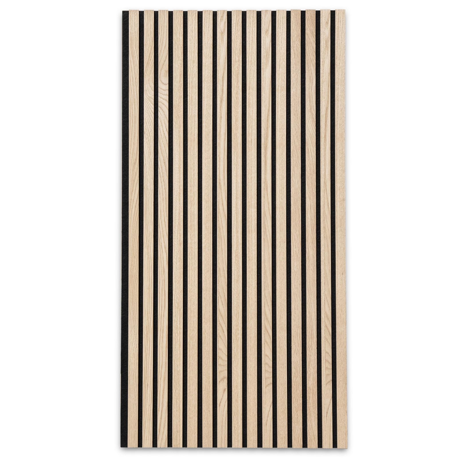 Floordirekt 3D Akustikpaneele 118 x 60 cm, Wandpaneele mit Echtholzfurnier für eine angenehme Raumakustik, Lamellenwand Holz und Filz, Wandverkleidung als Schallschutz, Schalldämmung (White Oak)