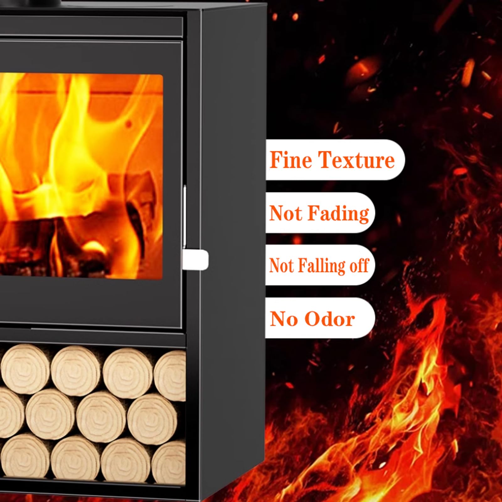 Poêle à Bois 15KW en Fonte Multi-combustibles éco-Conception 60 x 49 x 85 cm
