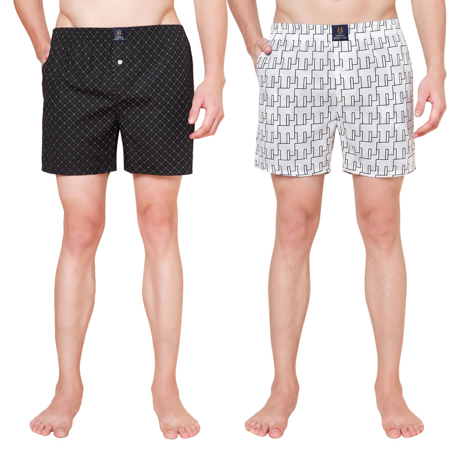 urban scottish Men’s 100% Cotton Solid Boxers Shorts with Side Pockets (Pack of 2)-picture-18