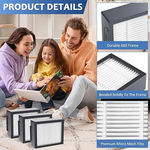 Miniatura 3 de Paquete de 6 filtros de alta eficiencia 4639161 para piezas de repuesto iRobot, Roomba e, i & j Series y Roomba Combo i1+ i3 i3+ i4 i5 y j5 Series