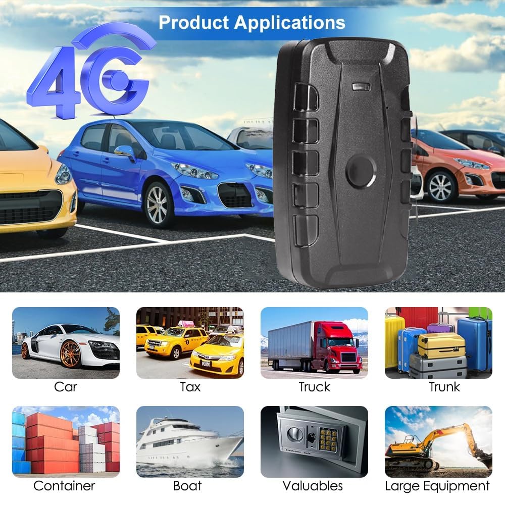 4G Localizzatore GPS per Auto/Veicoli/Moto/Flotta con App Gratuita 4G GPS Tracker Tracciatore di Posizione GPS Satellitare e Magnete Impermeabile Anti-perso Geo-Fence Alarm GPS Tracking Spia 20000mAh