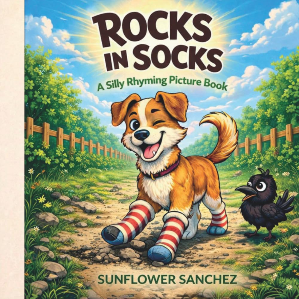 Rocks in Socks: A Silly Rhyming Picture Book about a Dog, a Crow, and Sneaky Snack Fun.