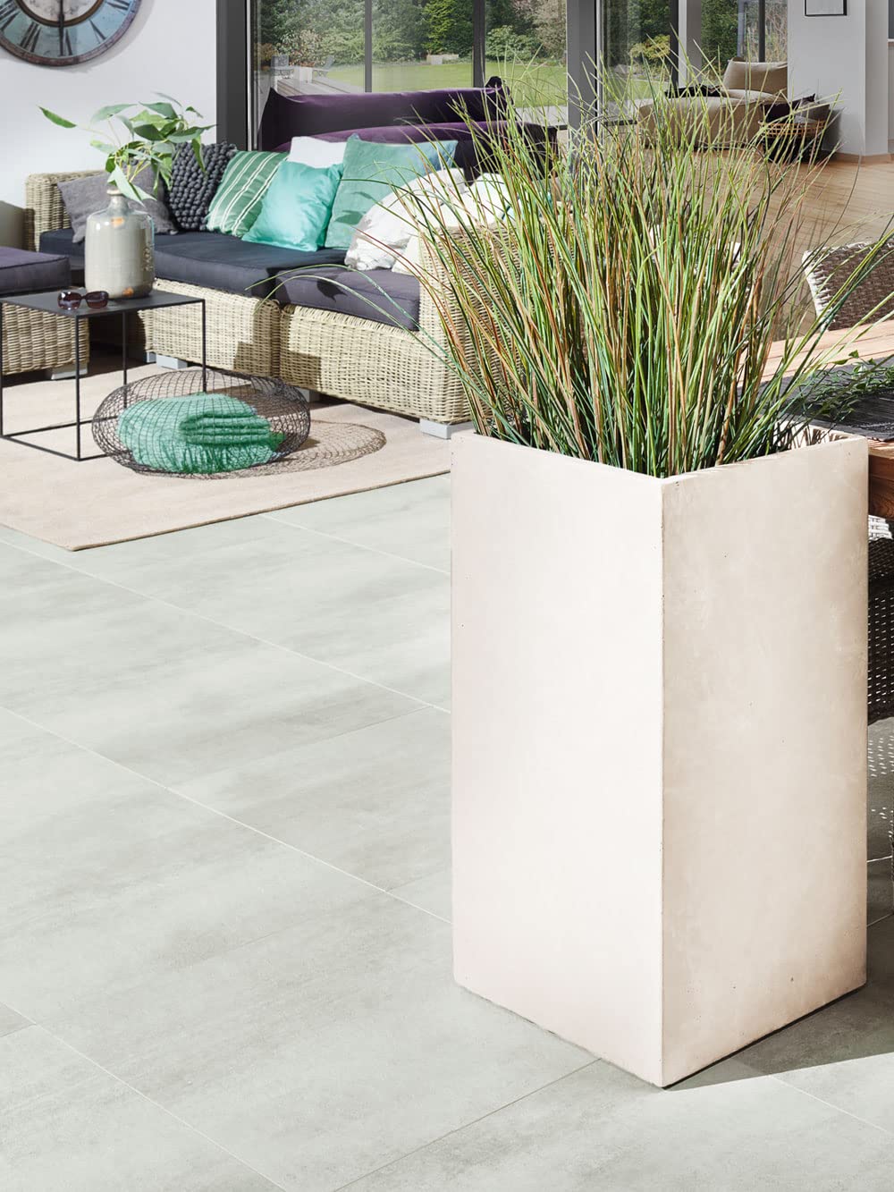 Pflanzwerk® Pot de Fleur Tub Jardinière Sable 40x80x40cm *Résistant au Gel* *Protection UV* *Qualité européenne*