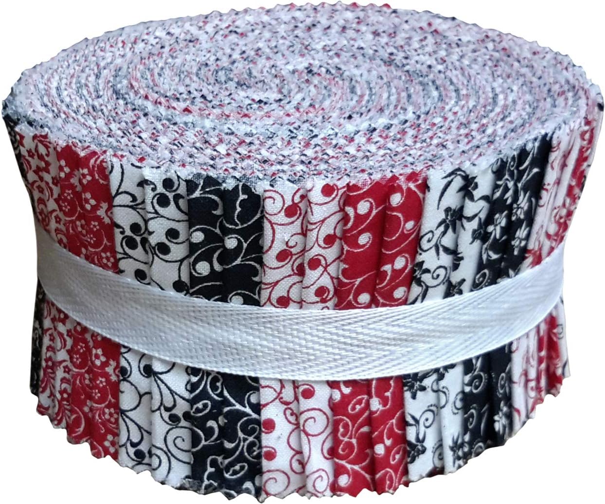 Red Black & White Collection Jelly Roll 40 Precut 2.5-inch Quilting